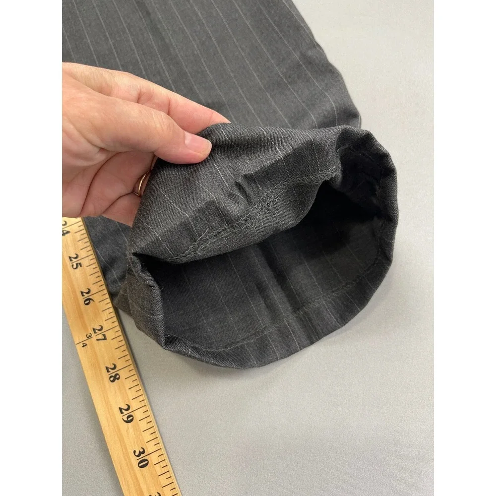 Chaps Mens 100% Wool Pinstripe 2 Piece Suit‎ Charcoal Grey 40S 33W x 30L